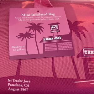 NWT Trader Joe’s Mini Insulated Cooler Bag Lunchbox - Light Pink